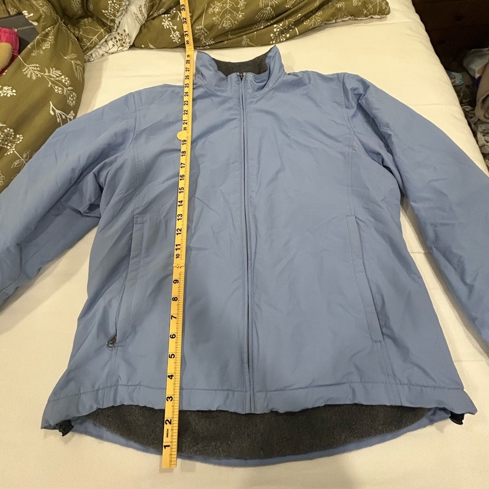 Lands’ End Fleece Lined Jacket Blue Women’s Medium Zip Front Coat - Picture 9 of 10